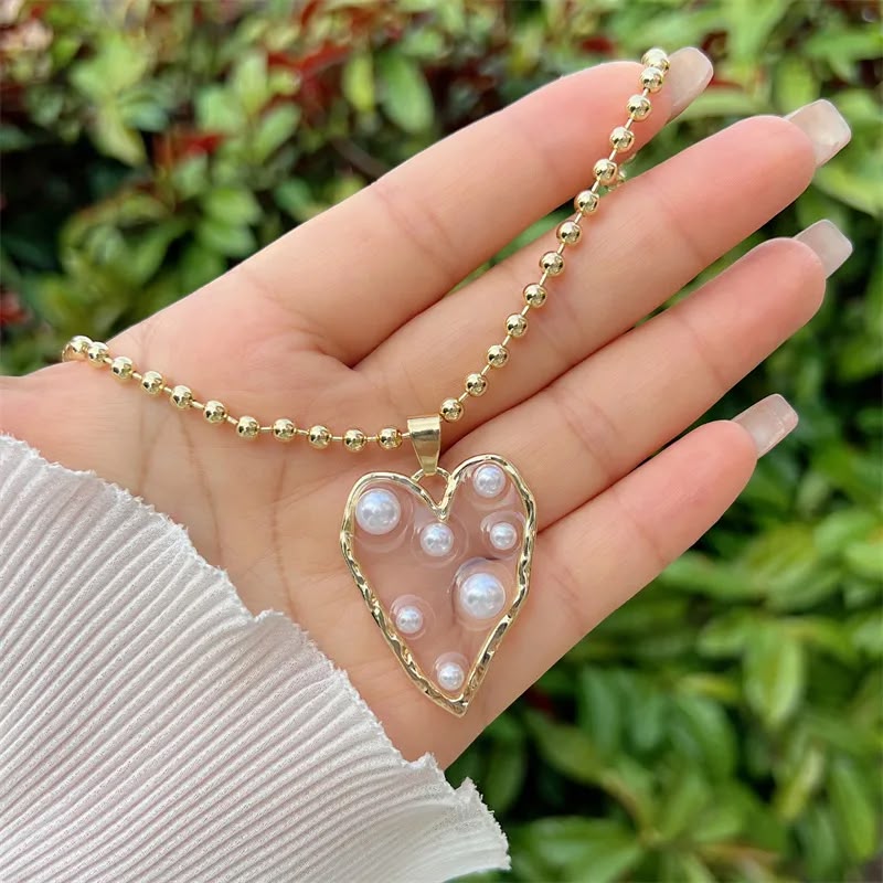 Collar Corazon Perla